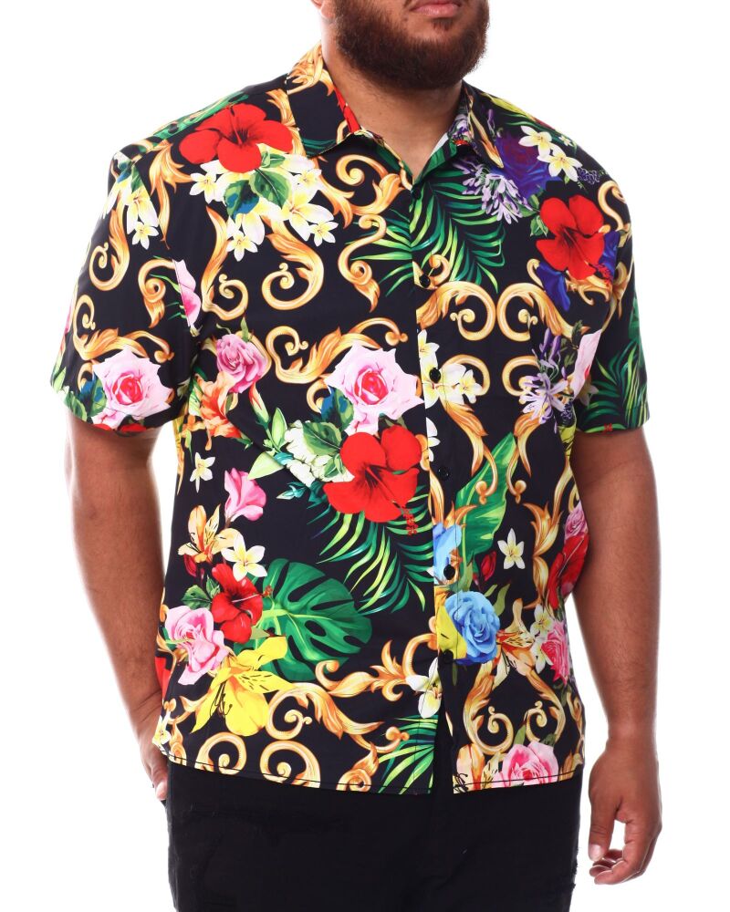 Floral Filigree Printed 4 Way Stretch Woven Shirt (B&T) SKU#5364763