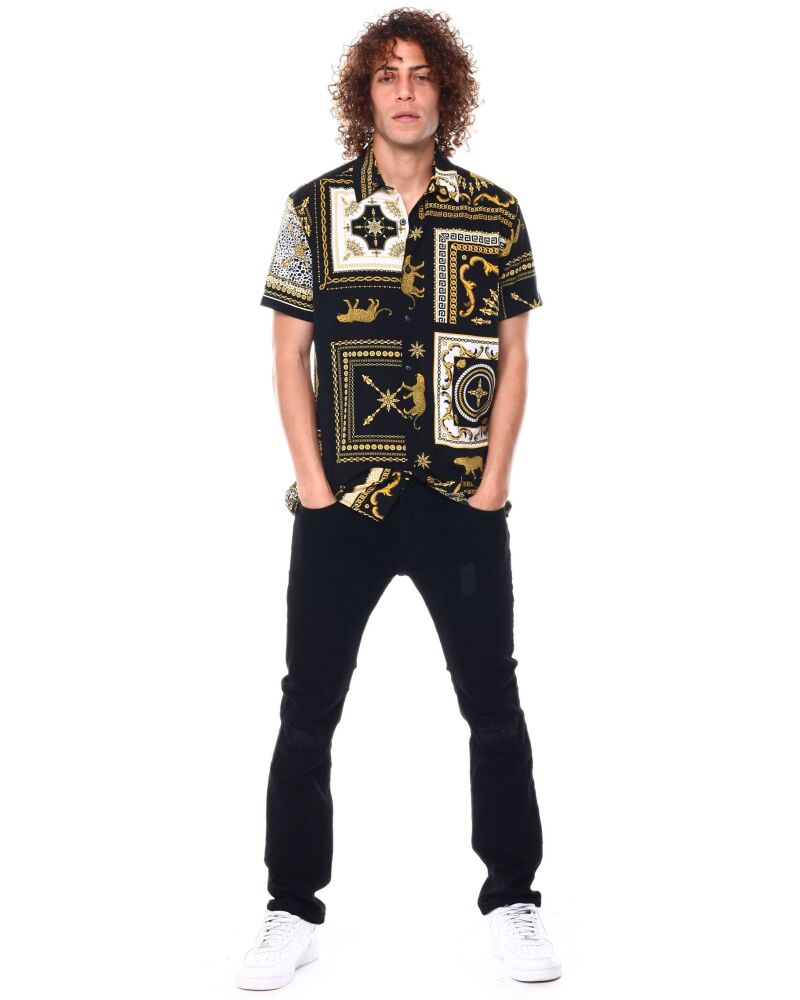 Baroque Frames Leopard S/S Woven Shirt SKU#2324001