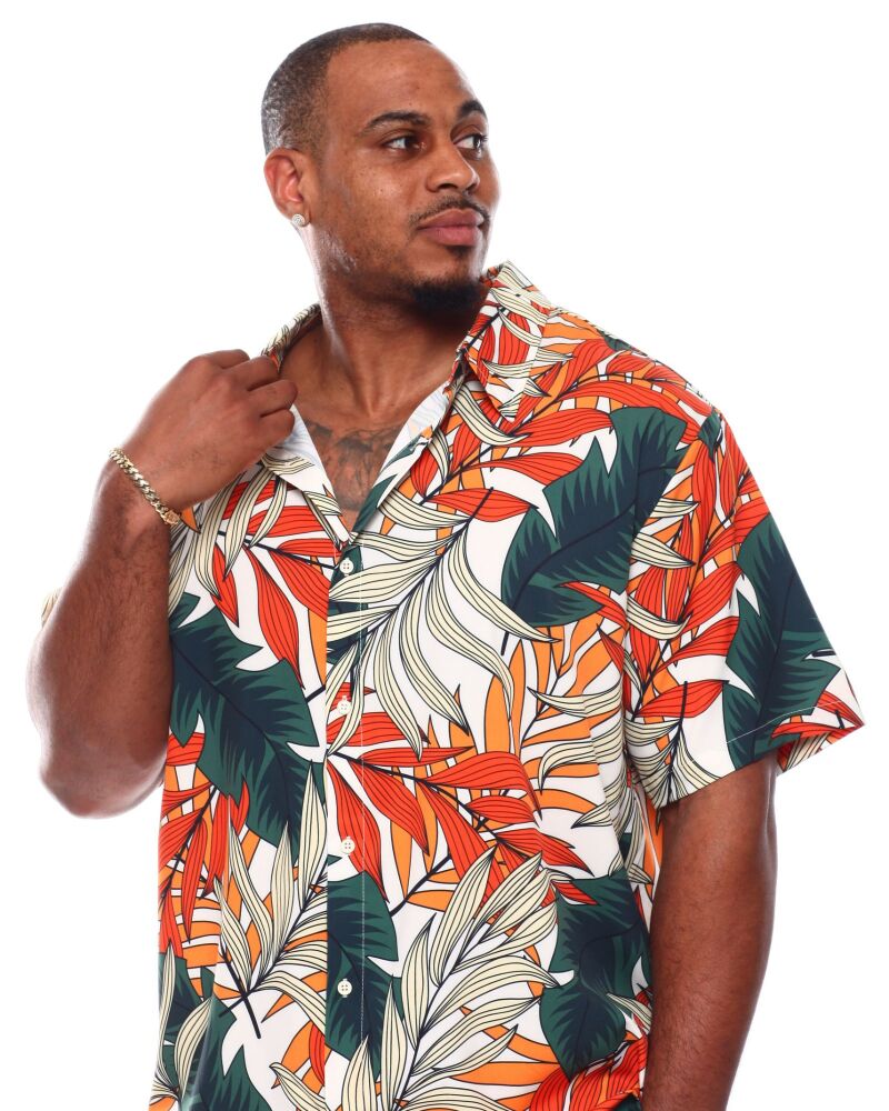 Tropical Leaf Woven Shirt (B&T) SKU#5647819