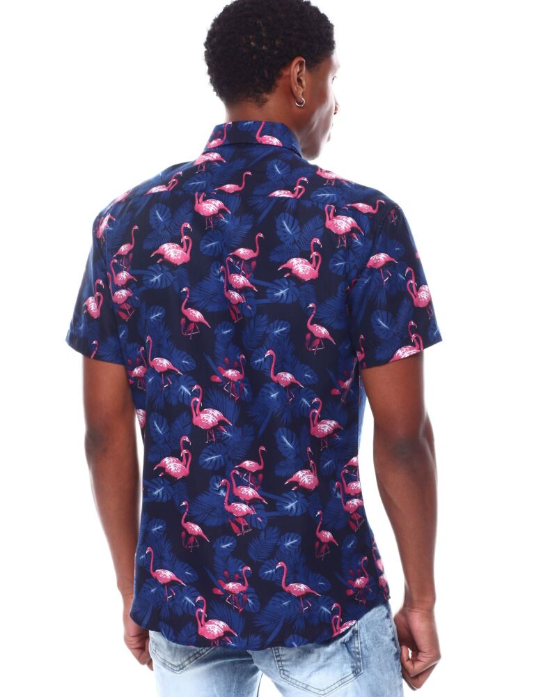 Tropical Flamingo Woven Top SKU#8980701