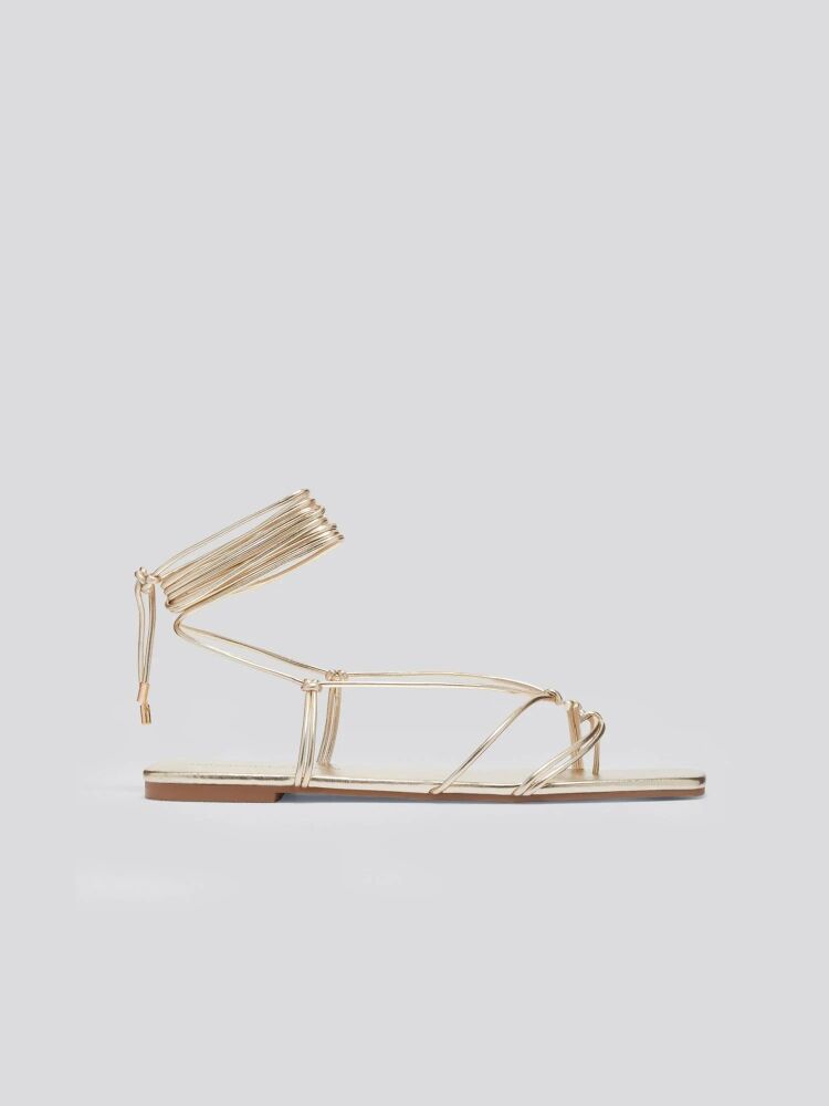 Gabrielle Union Classis Gold Lace-Up Sandals (Medium Width)