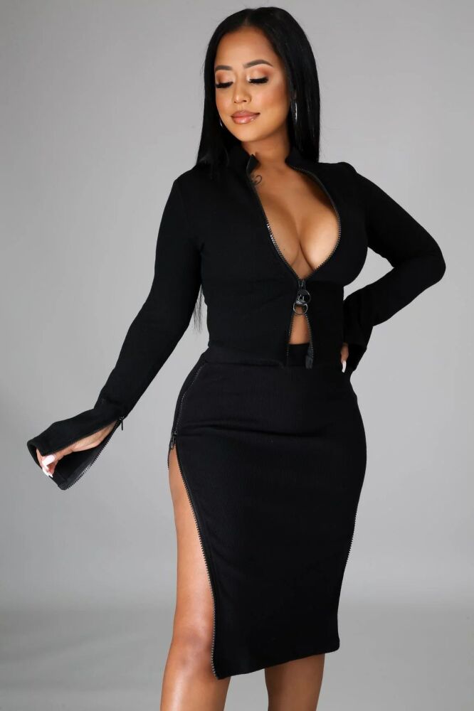 Don’t Be Surprised Black Skirt Set Size: S SKU: D009809876