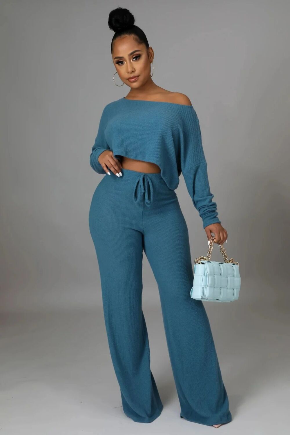 Teal Autumn Touch Pants Set Size: S SKU: MS04536728