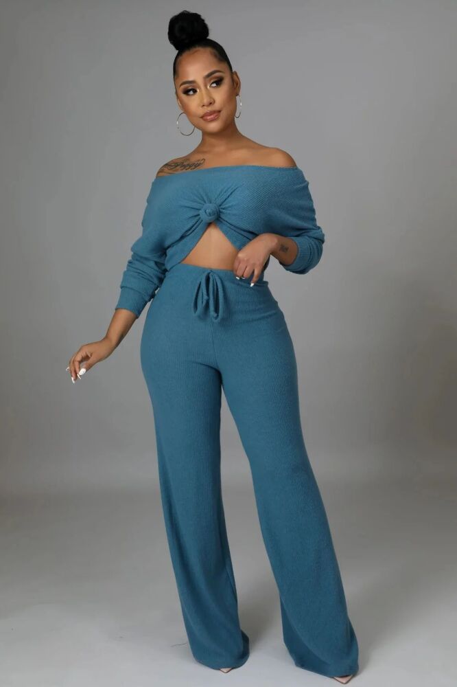 Teal Autumn Touch Pants Set Size: S SKU: MS04536728