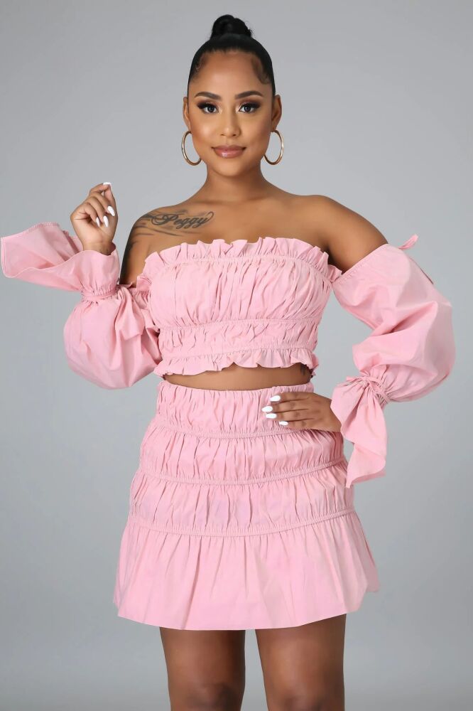 Pink Cutie Walking Skirt Set SKU: MS05674830