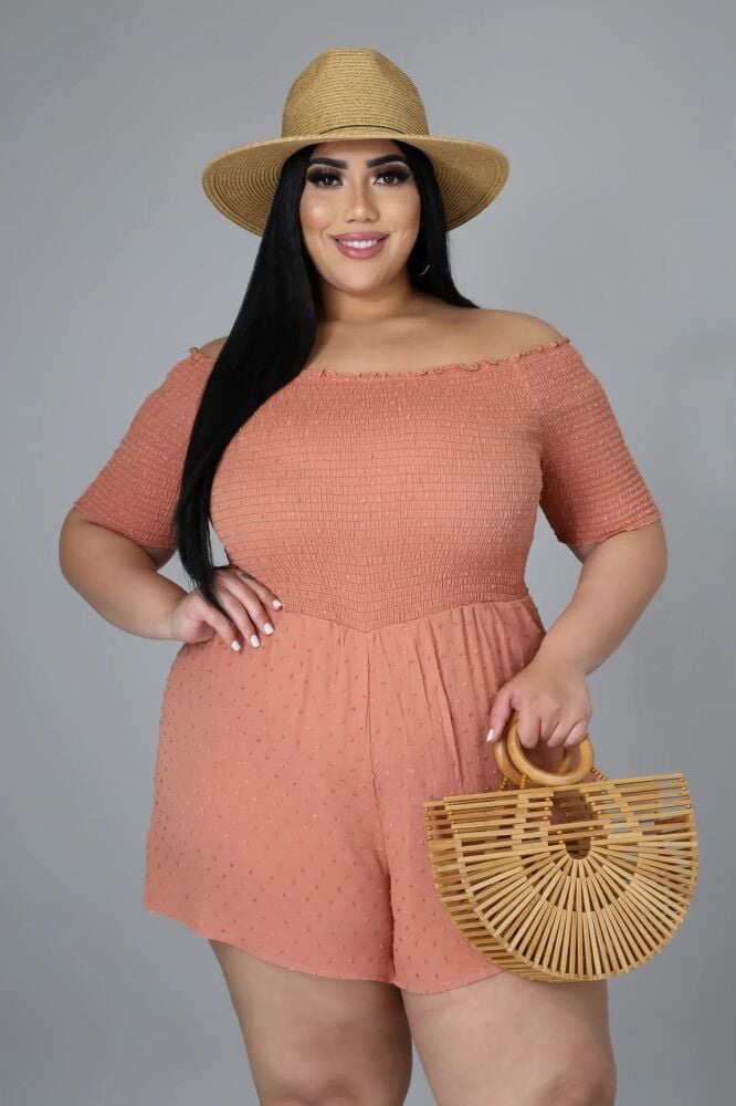 Pink Off-shoulder Alyse Romper Size: 3XL SKU: R076894453