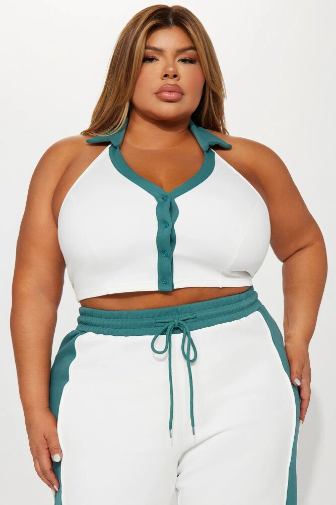 Wide Leg Halter Top Hight Waist Tie Pant Set Size: 2XL SKU: PMS0567489