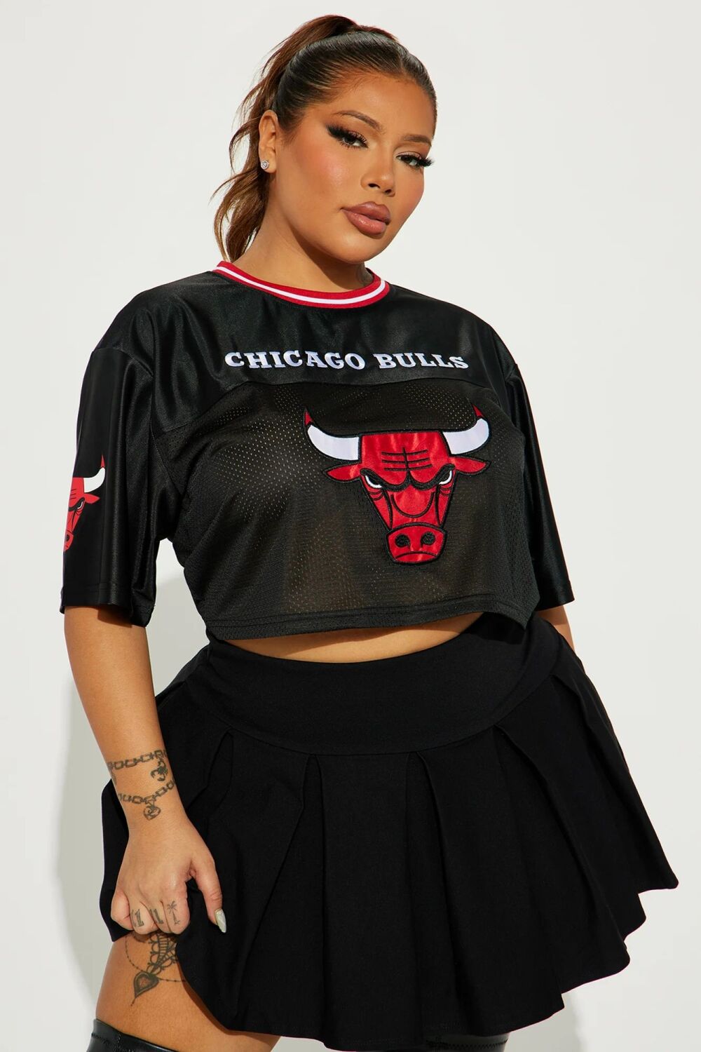 Chicago Bulls Black Cropped Top SKU: TS05674893