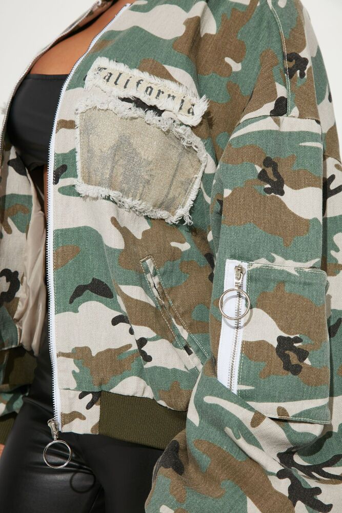 Camouflage Denim Bomber Jacket Size: XL SKU: BJ04563546