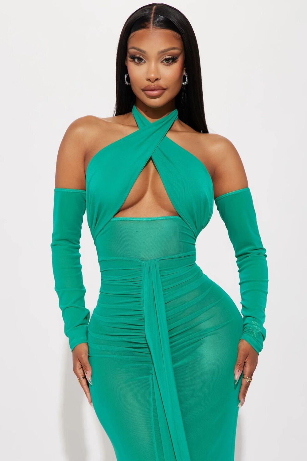 Sheer mesh maxi skirt outlet