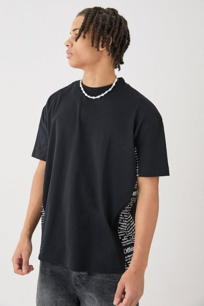 Oversized Extended Neck Text Graphic T-shirt SKU: 342500