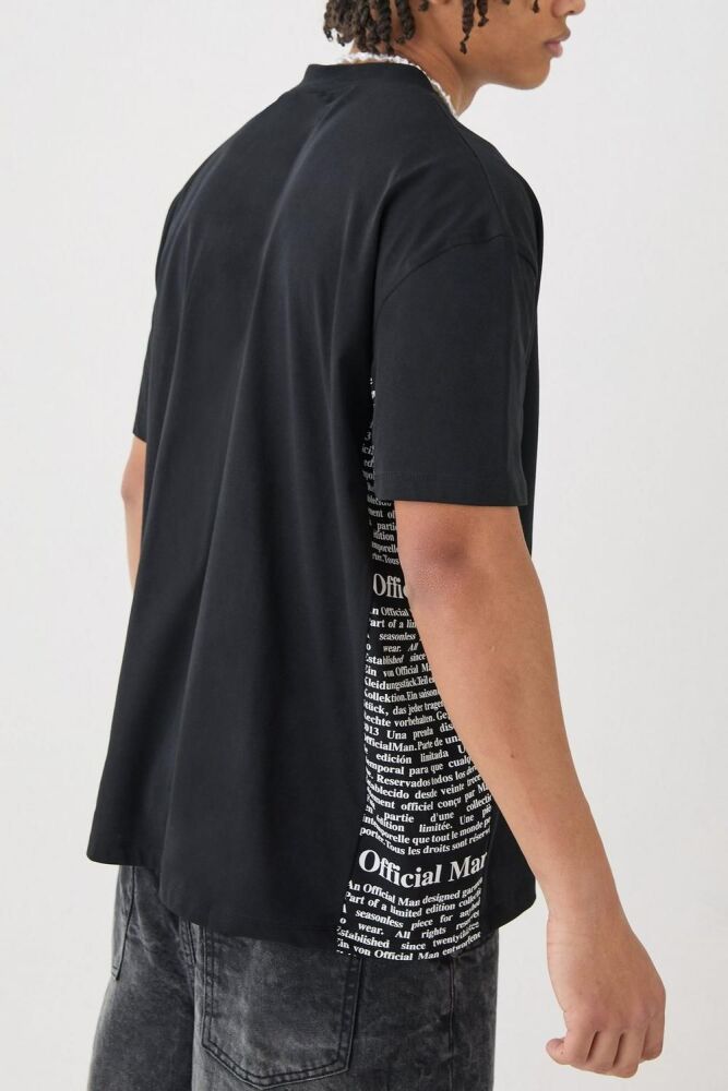Oversized Extended Neck Text Graphic T-shirt SKU: 342500