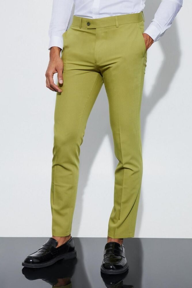 Green Skinny Fit Suit Trousers Size: 32