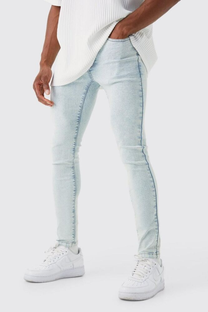 Ice Blue Skinny Fit Slash Knee Jeans Size: 32