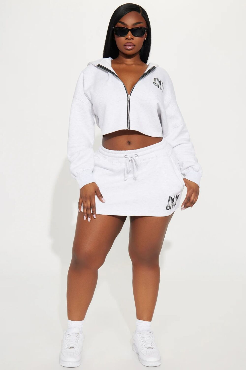 Grey skirt set shop