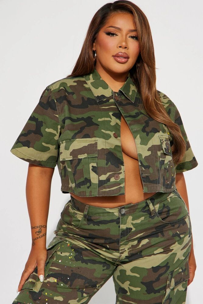 You Lost Me Camo Cargo Top