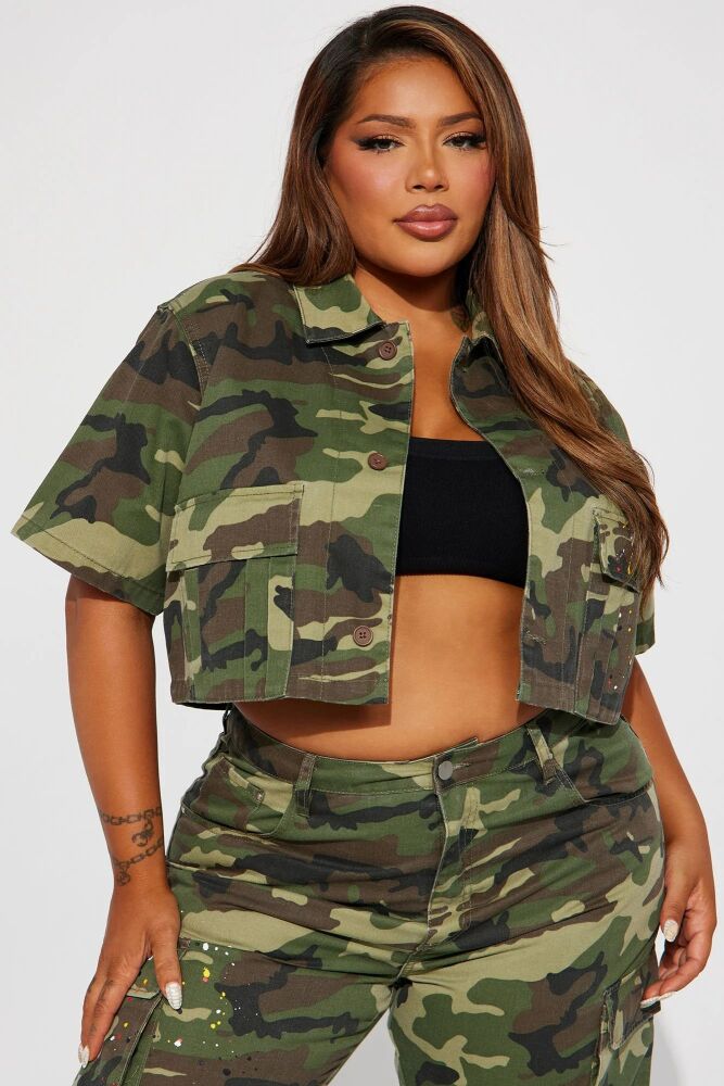 You Lost Me Camo Cargo Top