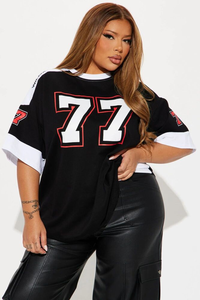 Half Time Oversized Tee - Black/combo