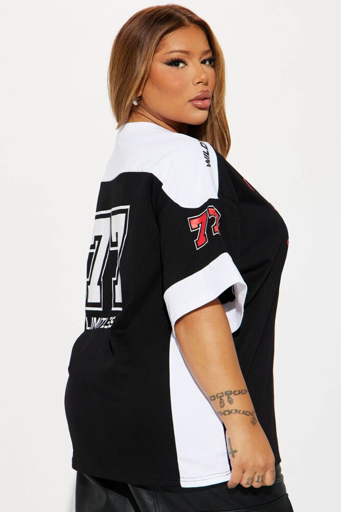 Half Time Oversized Tee - Black/combo