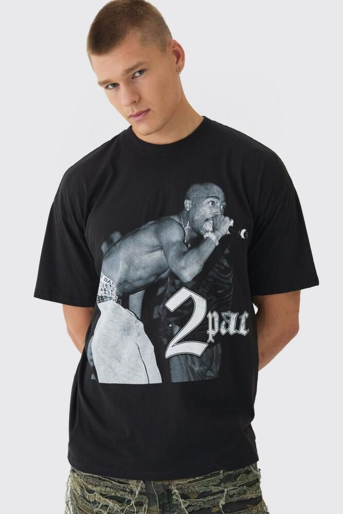 Oversized Tupac License Print T-Shirt SKU: 804553