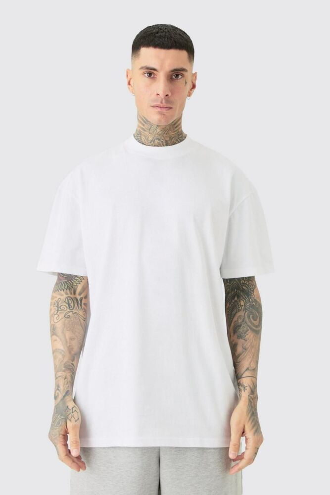 COMING SOON White Tall Oversized Extended Neck T-shirt SKU: 800111