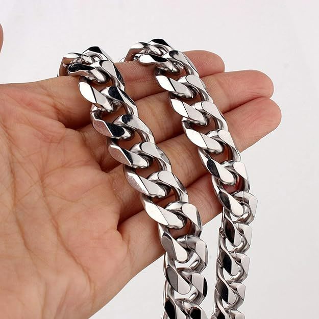 Stainless Steel Cuban Link Chain Necklace Men's 24", 12MM)