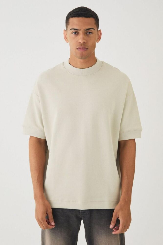 Oversized Extended Neck Heavy Ribbed Cuff T-shirt Size: L SKU: 802221