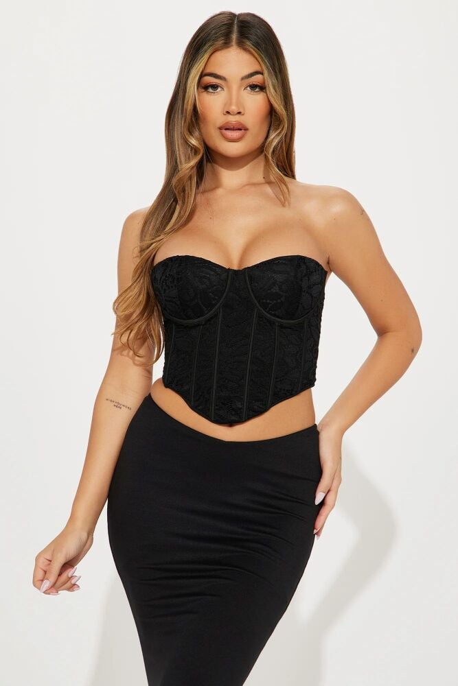 Black Lace Corset Top