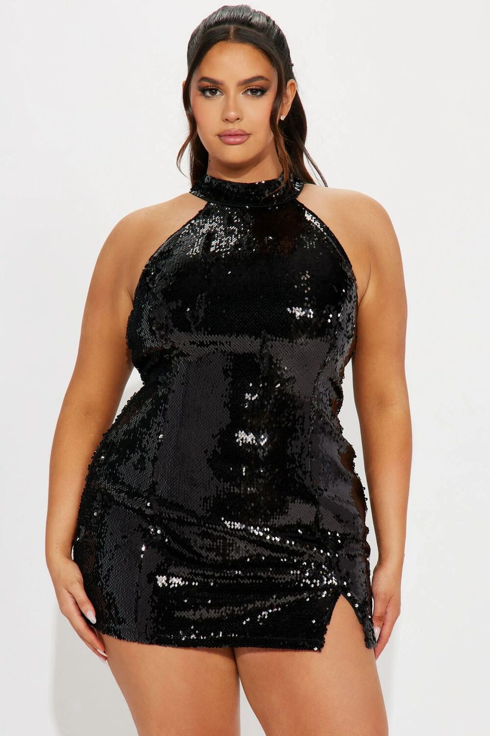 Black Sequin Mini Dress Size: 1XL SKU: D022213