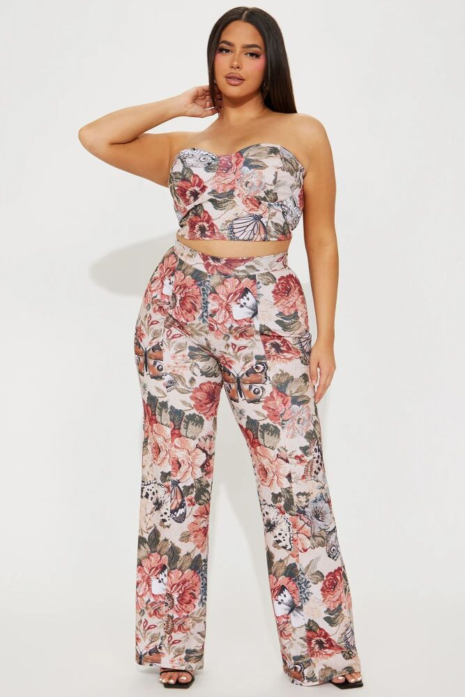 Floral Stretch Pant Set Size: 2XL