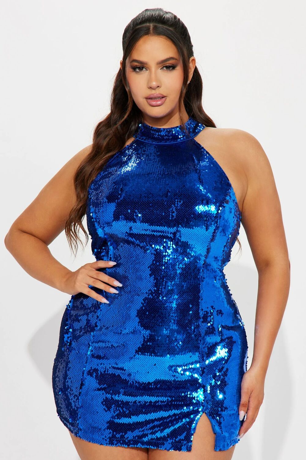 Royal Blue Sequin Mini Dress Size: 2XL SKU: F000011