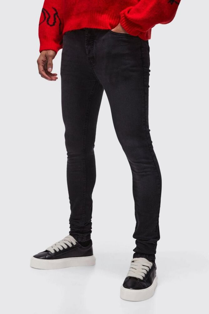 Charcoal Black Super Skinny Stretch Jean SKU: M012783