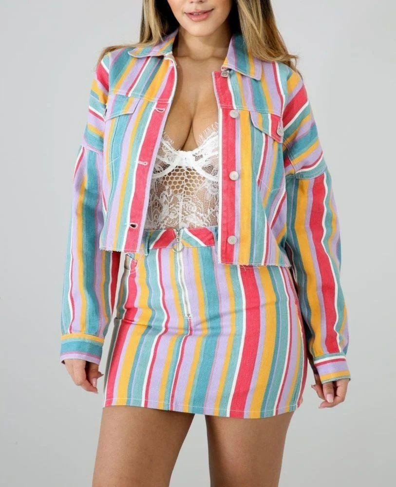 Rainbow Striped Two-Piece Set Size: M