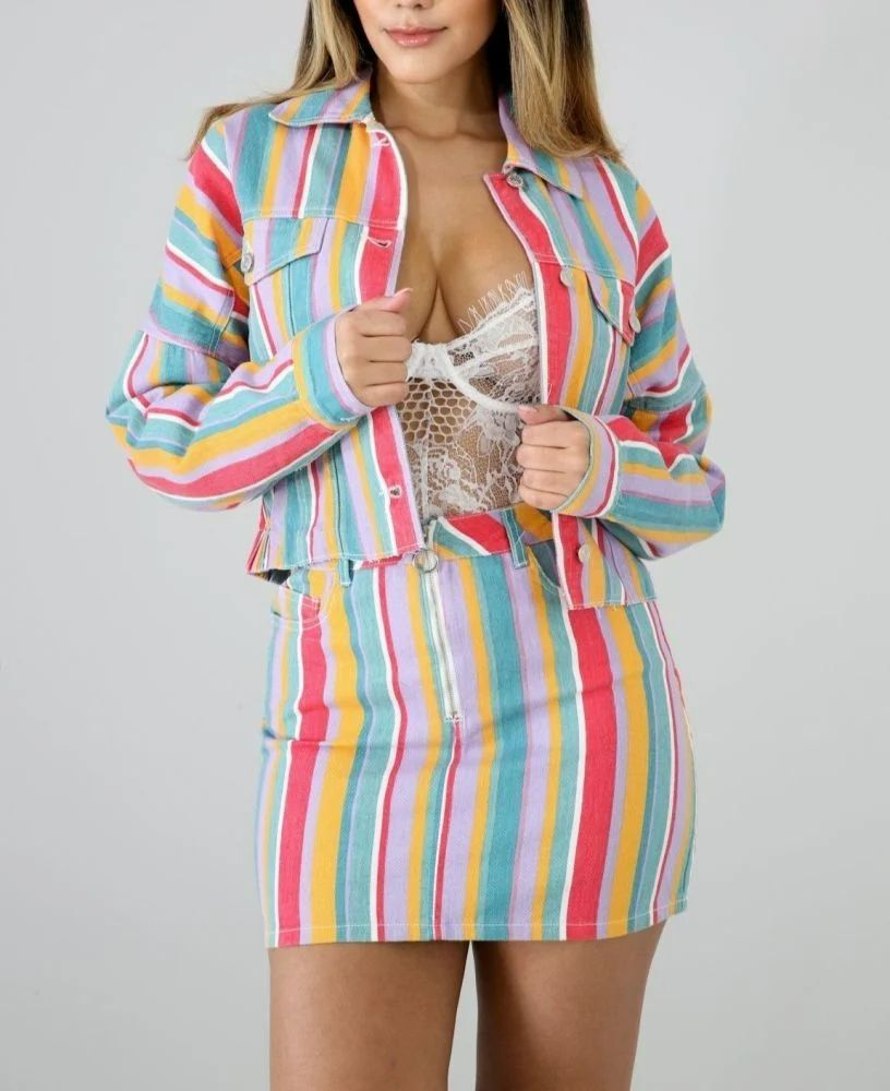 Rainbow Striped Two-Piece Set Size: M