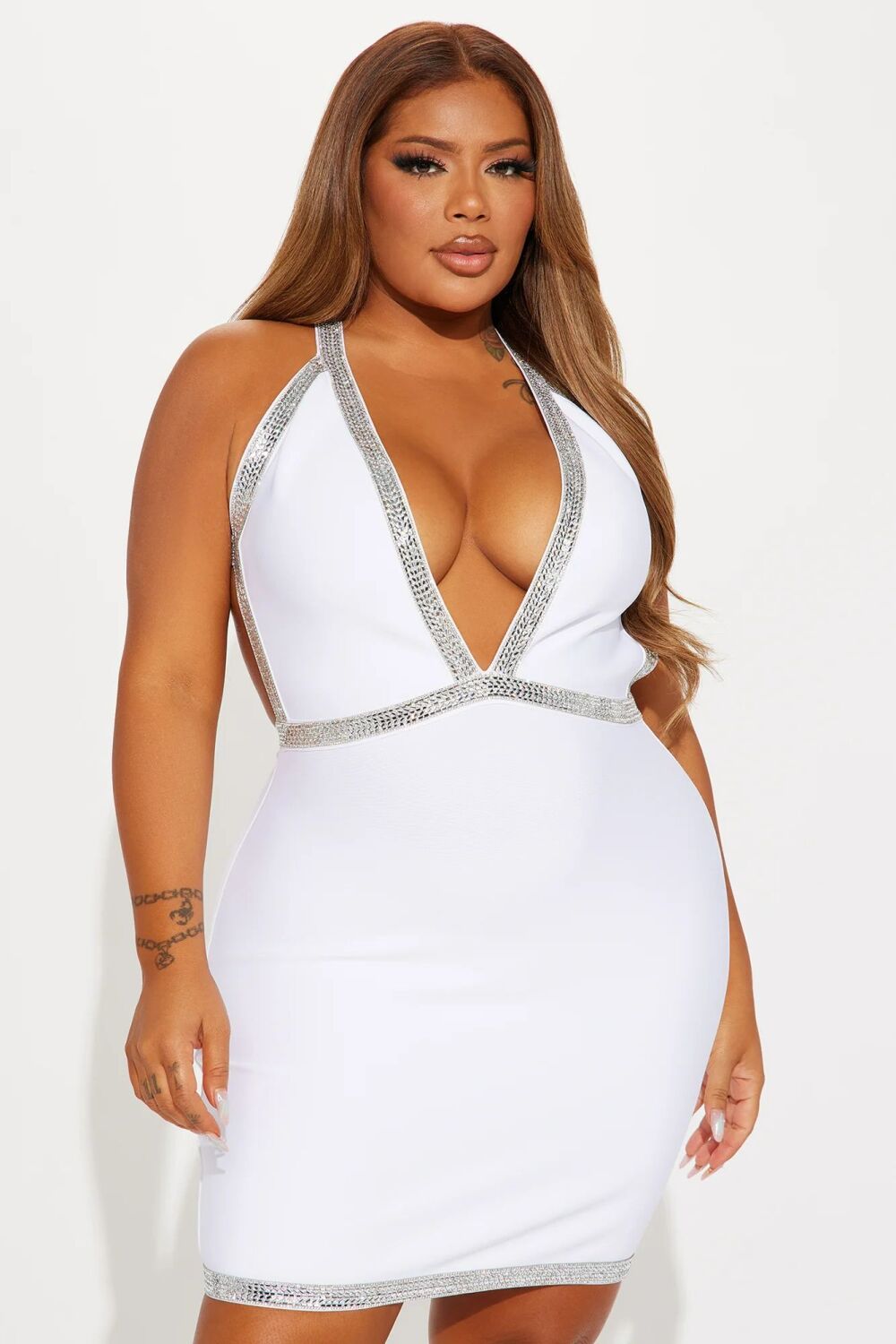 White Bandage Mini Dress SKU: R034251