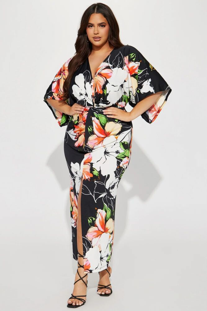 Tropical Elegance Maxi Dress Size: 1XL SKU: D098091