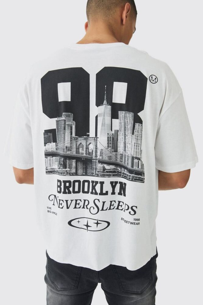 Oversized Boxy Brooklyn Back Print T-Shirt SKU: 8033271