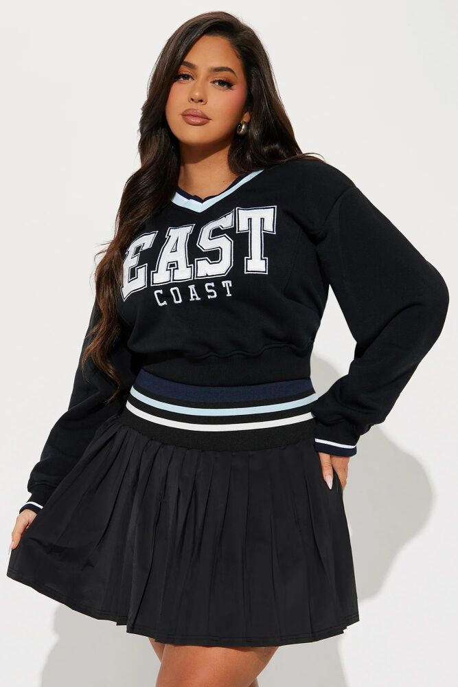 East Coast Varsity Sweater and Pleated Skirt Set Size: 1XL