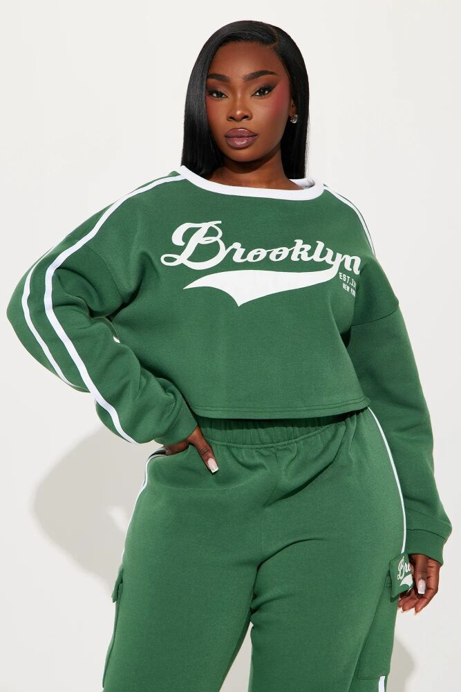 Brooklyn Cropped Sweatshirt and Cargo Pants Set Size: L