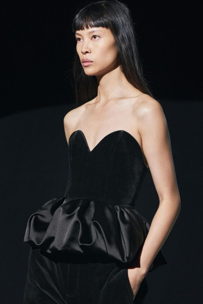 Black Velvet Corset Peplum Top Size: SKU: T0564712