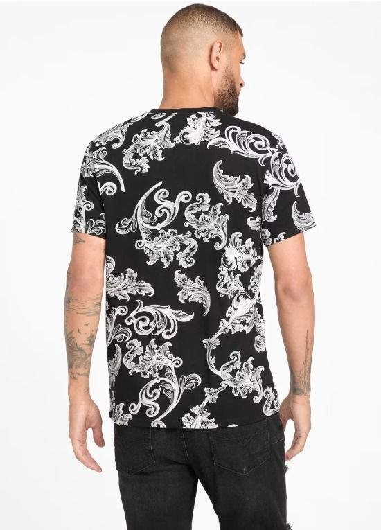 GUESS Men's Baroque Print V-Neck T-Shirt Size: L SKU: 90218745