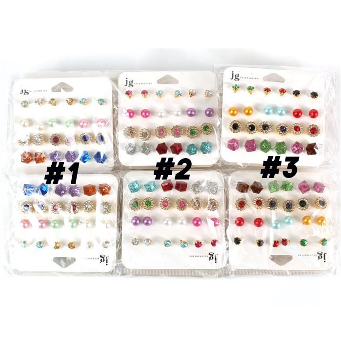 Assorted Multicolor Stud Earring Set SKU: 18905ASE