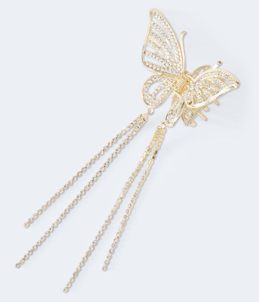 Rhinestone Butterfly Dangling Claw Hair Clip SKU: 71524BFC