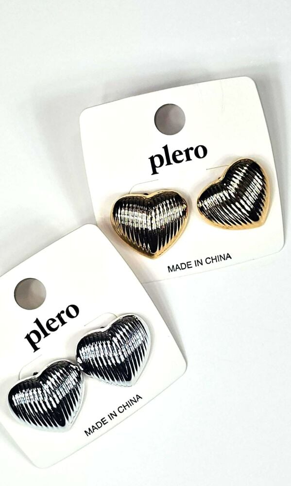 Fashion Heart Stud Earrings SKU: 18902ABE