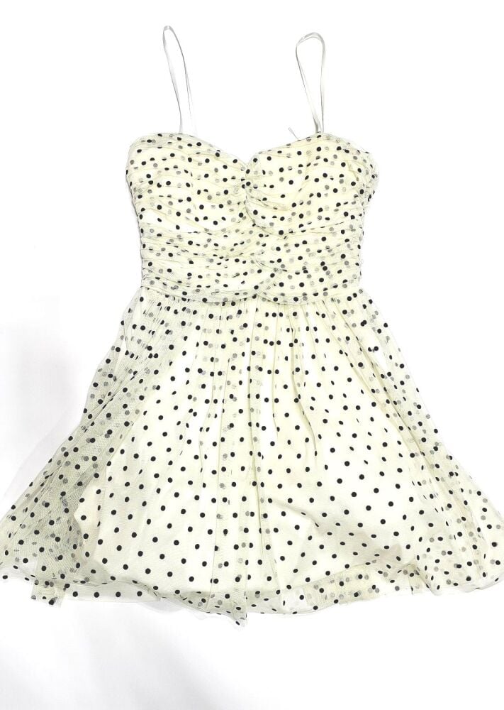 Tube Top Polka Dot Dress Skater Size: S SKU: A3891779