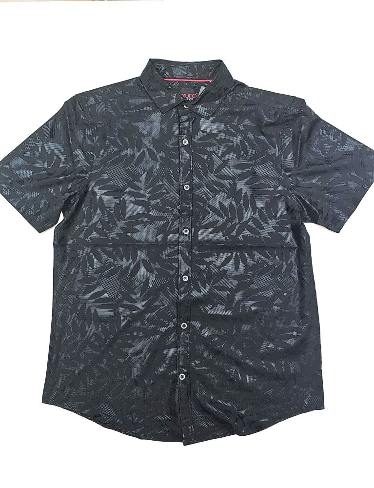 Black Shadow Print Short Sleeve Shirt Size: M SKU: 73592146