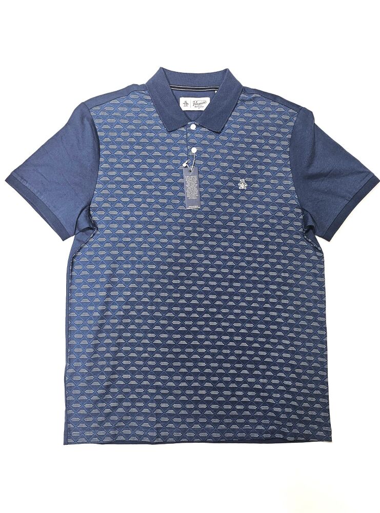 Classic Blue Geometric Polo Size: L SKU: 85739246