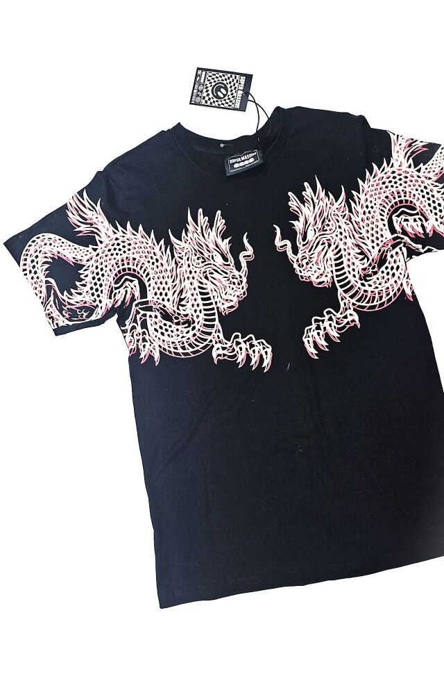 Twin Dragon Graphic T-Shirt Size: S SKU: 56473829