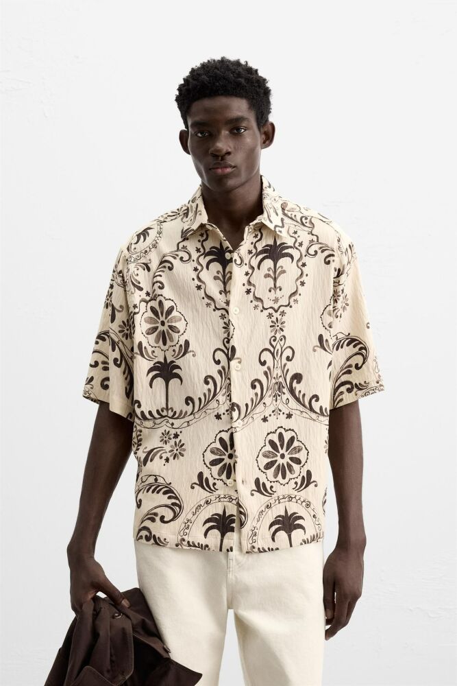 Relaxed Fit Viscose Blend Shirt Size: S SKU: M046574