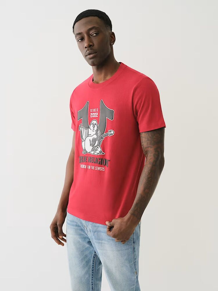 True Religion Red Horseshoe Buddha Print Tee Size: X-Large SKU: M048971